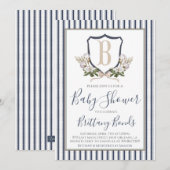 Preppy Baby Boy Katoen Douche Uitnodiging (Voorkant / Achterkant)