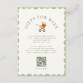 Preppy Baby Carriage Grandmillennial Baby Shower Informatiekaartje (Voorkant)