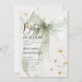 Preppy Baby in Bloom Sage Boog Daisybabyshower Kaart (Voorkant)