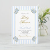 Preppy Baby shower Boy Invitation Kaart (Staand voorkant)