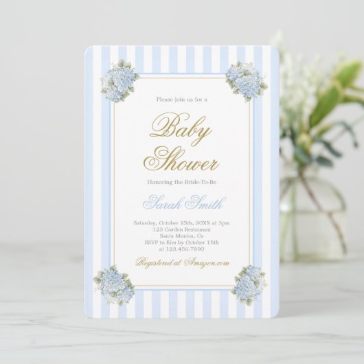 Preppy Baby shower Boy Invitation Kaart (Staand voorkant)