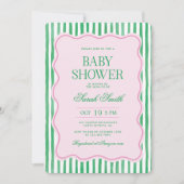 Preppy Baby shower Invitation Kaart (Voorkant)