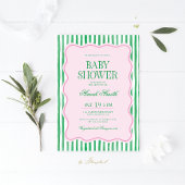 Preppy Baby shower Invitation Kaart