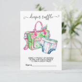 Preppy Baby shower luier verloting kaart (Staand voorkant)