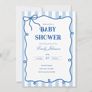preppy babyshower uitnodiging