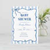 preppy babyshower uitnodiging (Staand voorkant)
