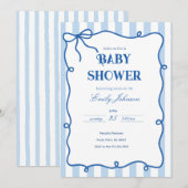 preppy babyshower uitnodiging (Voorkant / Achterkant)