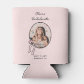 Preppy Bachelorette Party Favor Pink Girly Custom Blikjeskoeler (Achterkant)