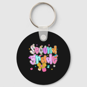 Preppy Back To School 2nd Grade Coquette Strik Mei Sleutelhanger