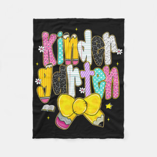 Preppy Back To School Kindergarten Coquette Bow Gi Fleece Deken