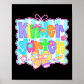 Preppy Back To School Kindergarten Coquette Bow Gi Poster (Voorkant)