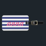 Preppy Bagagelabel<br><div class="desc">Accessoires voor uw bagage met dit schattige blauw-wit gestreepte bagagelabel. Deze zouden perfect zijn voor bruid's meid of huwelijksfeest geschenken! Aanpassen met jouw naam, informatie of monogram.</div>