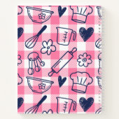 Preppy Baking Pink Gingham Recipe Notitieboek (Achterkant)