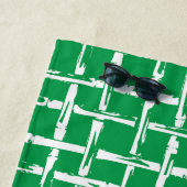 Preppy Bamboo – Groen Kust Monogram Strandlaken (In situ)