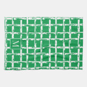 Preppy Bamboo – Groen Kust Monogram Theedoek (Horizontaal)