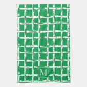 Preppy Bamboo – Groen Kust Monogram Theedoek (Verticaal)