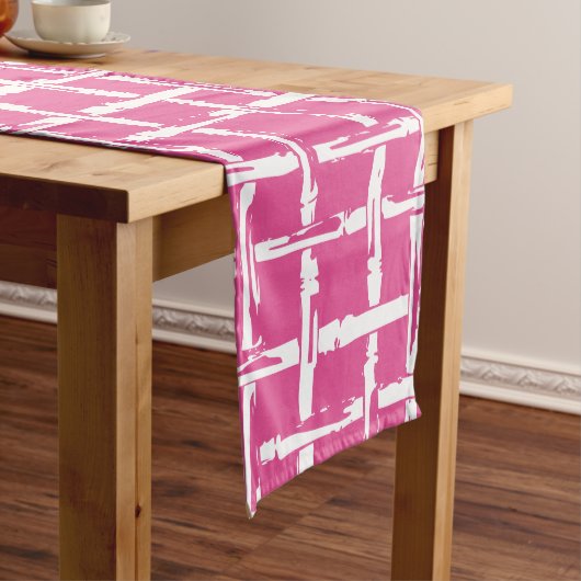 Preppy Bamboo – Hot Roze Kustcoördinaat Medium Tafelloper (Voorbeeld)
