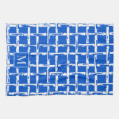 Preppy Bamboo – Koninklijk Blauw Coastmonogram Theedoek (Horizontaal)