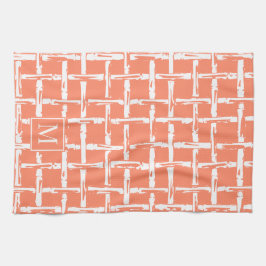 Preppy Bamboo – Koraal Kust Monogram Theedoek