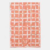Preppy Bamboo – Koraal Kust Monogram Theedoek (Verticaal)