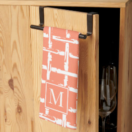 Preppy Bamboo – Koraal Kust Monogram Theedoek