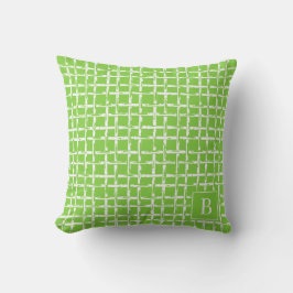 Preppy Bamboo – Lime Kust Monogram Buitenkussen