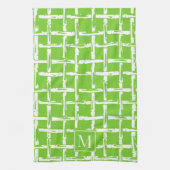Preppy Bamboo – Lime Kust Monogram Theedoek (Verticaal)
