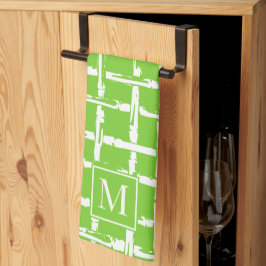 Preppy Bamboo – Lime Kust Monogram Theedoek