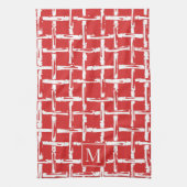 Preppy Bamboo – Rode Kust Monogram Theedoek (Verticaal)