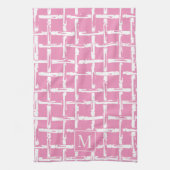 Preppy Bamboo – Roze Kust Monogram Theedoek (Verticaal)