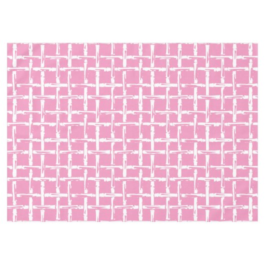 Preppy Bamboo – Roze Kustcoördinaat Tafelkleed (Voorkant (Horizontaal))
