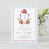Preppy Baseball Crest Baby shower Uitnodiging (Staand voorkant)