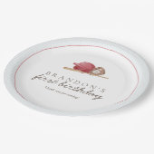 Preppy Baseball First Birthday Elegant Party Papieren Bordje (Gekanteld)