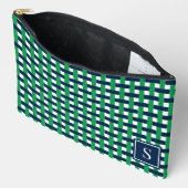 Preppy Basket Weave – Navy & Groen Monogram Etui (Open)