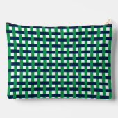 Preppy Basket Weave – Navy & Groen Monogram Etui (Achterkant)