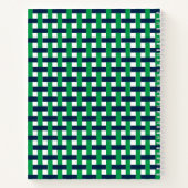 Preppy Basket Weave – Navy & Groen Monogram Notitieboek (Achterkant)