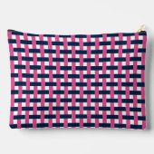 Preppy Basket Weave – Navy & Hot Pink Monogram Etui (Achterkant)