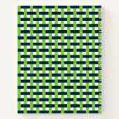 Preppy Basket Weave – Navy & Lime Monogram Notitieboek (Achterkant)