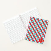 Preppy Basket Weave – Rode & Turquoise Monogram Notitieboek (Binnen)