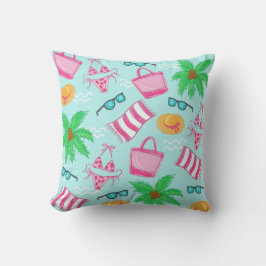 Preppy Beach Bikini Towel Palm Tree Bag Kussen