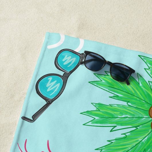 Preppy Beach Bikini Towel Palm Tree Beach Strandlaken (In situ)