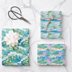 Preppy Beach Inpakpapier Vel