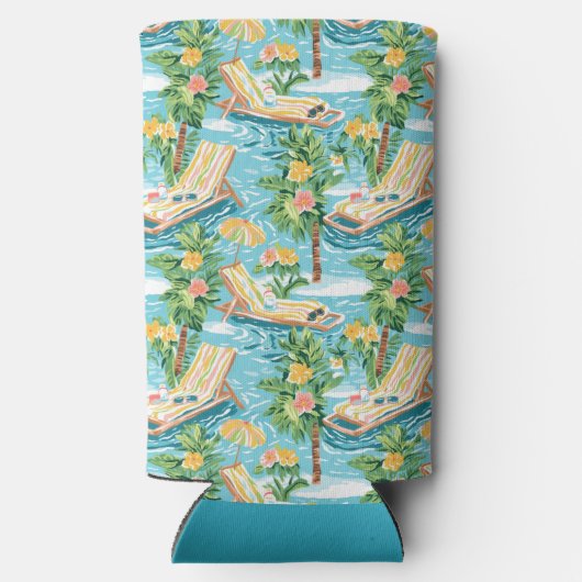 Preppy Beach Lounger | Monogram Seltzer Blikjeskoeler (Achterkant)