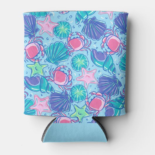 Preppy Beach Shell Crab Blikjeskoeler (Voorkant)