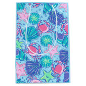 Preppy Beach Shell Crab Coastal Medium Cadeauzakje (Voorkant)
