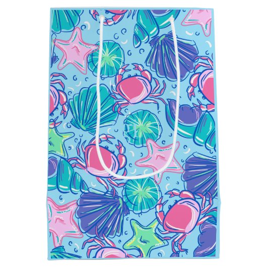Preppy Beach Shell Crab Coastal Medium Cadeauzakje (Achterkant)