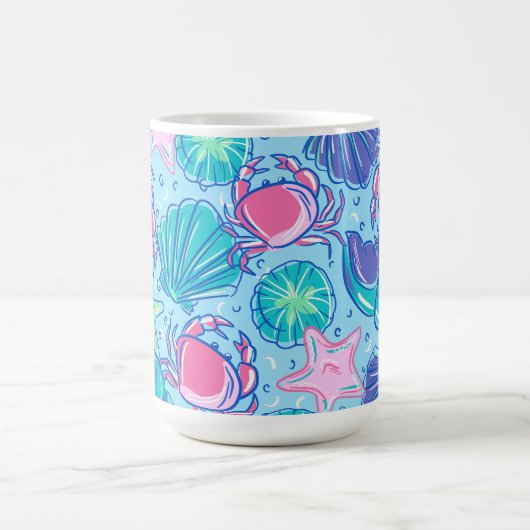 Preppy Beach Shell Crab Koffiemok (Center)