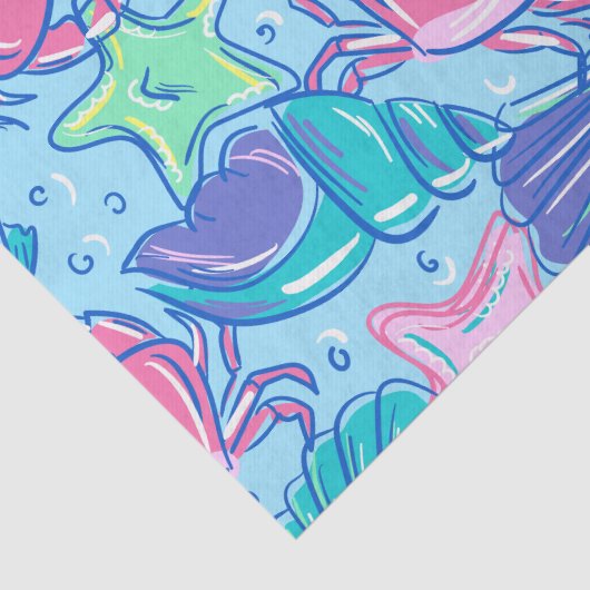 Preppy Beach Shell Crab Tissuepapier (Detail)