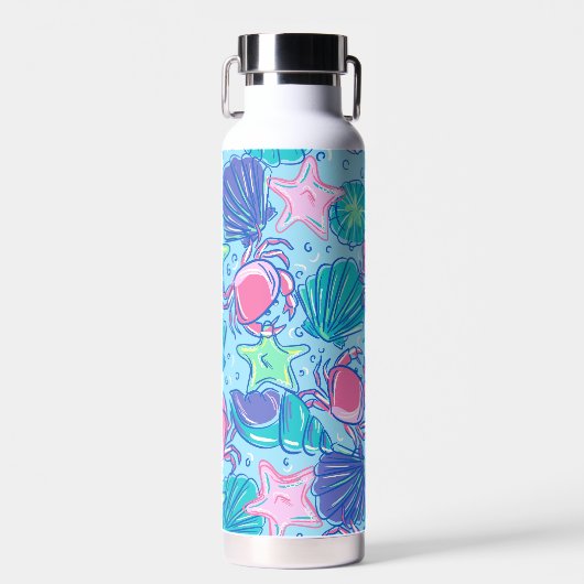 Preppy Beach Shell Crab Waterfles (Voorkant)