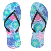 Preppy Beach Shell krab oceaan Teenslippers (Voetbed)
